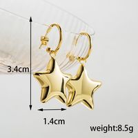 1 Par Estilo Ig Estilo Vintage Estrella Forma De Corazón Enchapado Acero Inoxidable Chapado En Oro De 18 Quilates. Pendientes De Gota main image 2