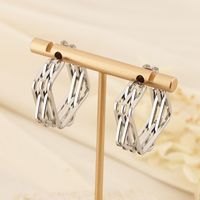 1 Pair Basic Geometric Solid Color Irregular Stainless Steel 18K Gold Plated Ear Studs main image 3