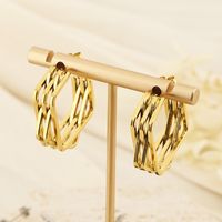 1 Pair Basic Geometric Solid Color Irregular Stainless Steel 18K Gold Plated Ear Studs main image 4
