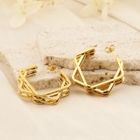 1 Pair Basic Geometric Solid Color Irregular Stainless Steel 18K Gold Plated Ear Studs main image 5