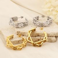 1 Pair Basic Geometric Solid Color Irregular Stainless Steel 18K Gold Plated Ear Studs main image 1