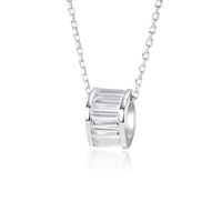 Casual Modern Style Commute Round Sterling Silver Polishing Plating Inlay Zircon Necklace main image 6
