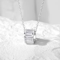Lässig Moderner Stil Pendeln Runden Sterling Silber Polieren Überzug Inlay Zirkon Halskette main image 1