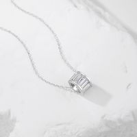 Casual Modern Style Commute Round Sterling Silver Polishing Plating Inlay Zircon Necklace main image 5