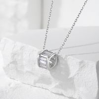Casual Modern Style Commute Round Sterling Silver Polishing Plating Inlay Zircon Necklace main image 4