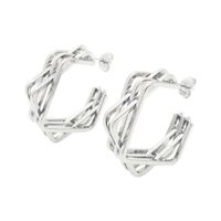 1 Pair Basic Geometric Solid Color Irregular Stainless Steel 18K Gold Plated Ear Studs main image 7