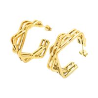 1 Pair Basic Geometric Solid Color Irregular Stainless Steel 18K Gold Plated Ear Studs main image 8