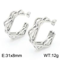 1 Pair Basic Geometric Solid Color Irregular Stainless Steel 18K Gold Plated Ear Studs sku image 1