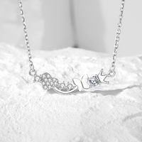 Casual Modern Style Commute Heart Shape Crown Butterfly Sterling Silver Polishing Plating Inlay Zircon Necklace main image 1