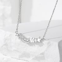 Casual Modern Style Commute Heart Shape Crown Butterfly Sterling Silver Polishing Plating Inlay Zircon Necklace main image 4