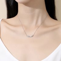 Casual Modern Style Commute Heart Shape Crown Butterfly Sterling Silver Polishing Plating Inlay Zircon Necklace main image 3