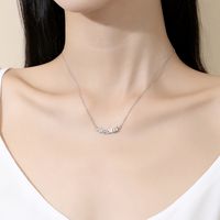 Décontractée Style Moderne Commuer Forme De Cœur Couronne Papillon Argent Sterling Polissage Placage Incruster Zircon Collier main image 3