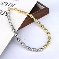 Streetwear Oval Copper Beaded Plating 18k Gold Plated Necklace sku image 3