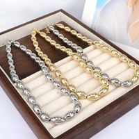 Streetwear Oval Copper Beaded Plating 18k Gold Plated Necklace main image 9