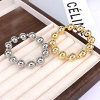Vintage Style Simple Style Round Copper Beaded Plating 18k Gold Plated Bracelets main image 1