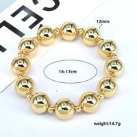 Vintage Style Simple Style Round Copper Beaded Plating 18k Gold Plated Bracelets main image 3