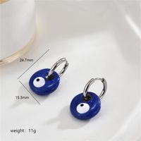 1 Pair Sweet Eye Enamel Stainless Steel Hoop Earrings sku image 2