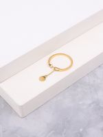 304 Stainless Steel 14K Gold Plated Simple Style Plating Round Charm Rings main image 5