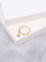 304 Stainless Steel 14K Gold Plated Simple Style Plating Round Charm Rings main image 3