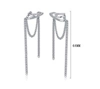 1 Pair Lady Tassel Plating Inlay Copper Zircon White Gold Plated Drop Earrings main image 2