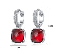 1 Piece Lady Square Plating Inlay Copper Zircon White Gold Plated Drop Earrings main image 2
