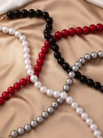 Simple Style Round Beaded Alloy Women's Necklace main image 7