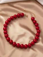 Simple Style Round Beaded Alloy Women's Necklace main image 1