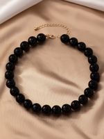 Simple Style Round Beaded Alloy Women's Necklace main image 6