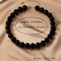 Simple Style Round Beaded Alloy Women's Necklace main image 3