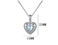 Lady Heart Shape Copper Plating Inlay Zircon White Gold Plated Pendant Necklace main image 2