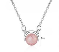 Cute Animal Copper Plating Inlay Crystal White Gold Plated Pendant Necklace main image 2