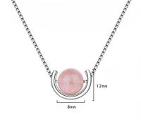 Simple Style Round Copper Plating Inlay Crystal White Gold Plated Pendant Necklace main image 2