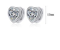 1 Pair Simple Style Geometric Heart Shape Plating Inlay Copper Zircon White Gold Plated Ear Studs main image 2