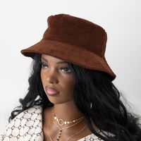 Women's Vintage Style Solid Color Big Eaves Bucket Hat main image 5