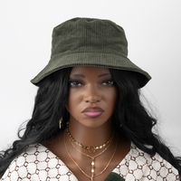 Women's Vintage Style Solid Color Big Eaves Bucket Hat main image 2