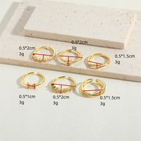 Vintage Style Simple Style Commute Solid Color Copper Plating Inlay Zircon 14k Gold Plated Open Rings main image 2