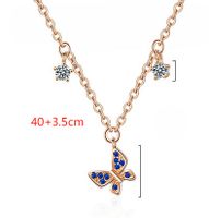 Lady Star Butterfly Copper Plating Inlay Zircon 24k Gold Plated Pendant Necklace main image 2