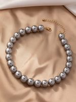 Simple Style Round Beaded Alloy Women's Necklace sku image 1