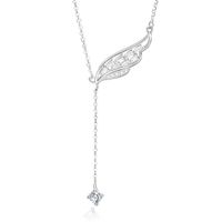 Casual Modern Style Wings Sterling Silver Polishing Plating Inlay Zircon Pendant Necklace main image 6