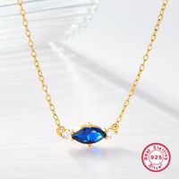 Elegant Luxurious Shiny Geometric Sterling Silver Plating Inlay Zircon 18k Gold Plated White Gold Plated Necklace sku image 3