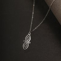 304 Stainless Steel XUPING Simple Style Geometric Witches Knot Oval Pendant Necklace main image 11