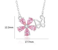 Simple Style Flower Sterling Silver Plating Pendant Necklace main image 2