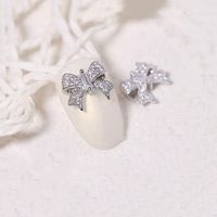 Elegant Butterfly Bow Knot Copper Inlaid Zircon Nail Decoration Accessories 3 Pieces main image 3
