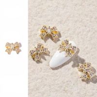 Elegant Butterfly Bow Knot Copper Inlaid Zircon Nail Decoration Accessories 3 Pieces main image 6
