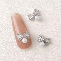 Sweet Butterfly Bow Knot Copper Zircon Nail Decoration Accessories 4 Pieces main image 4