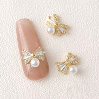 Sweet Butterfly Bow Knot Copper Zircon Nail Decoration Accessories 4 Pieces main image 5