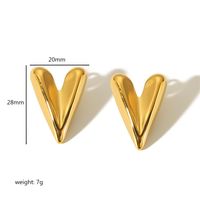1 Pair Simple Style Quadrilateral Circle Heart Shape Polishing Plating 304 Stainless Steel 18K Gold Plated Ear Studs main image 2