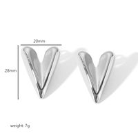 1 Pair Simple Style Quadrilateral Circle Heart Shape Polishing Plating 304 Stainless Steel 18K Gold Plated Ear Studs sku image 2