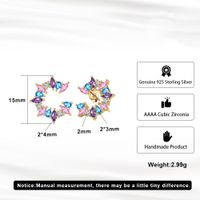 1 Pair Simple Style Geometric Plating Inlay Sterling Silver Zircon 14k Gold Plated White Gold Plated Ear Studs main image 2