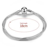 Simple Style Commute Round Sterling Silver Plating Silver Plated Bracelets sku image 1